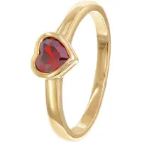 Trendor 41559 Damenring Gold 333/8K Mit Rotem Zirkonia Herz