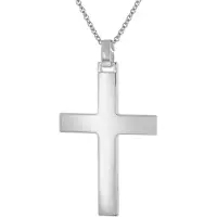 Trendor 51936 Halskette mit großem Kreuz 925 Silber 41 mm Männerschmuck