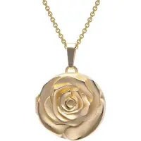 Trendor 15068 Halskette mit Rosen-Medaillon Gold auf Silber 925