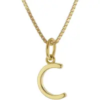 Trendor 15255-C Damen-Kette mit Buchstabe C Anhänger Gold auf Silber 925