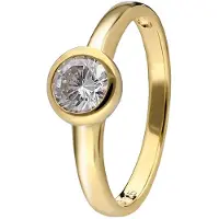Trendor 41632 Damenring 925 Silber Goldplattiert Zirkonia-Ring