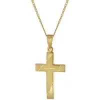 Trendor 41906 Halskette mit Kreuzanhänger Gold 333/8K Kreuz 21 mm