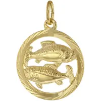 Trendor 39000-03 Sternzeichen Fische 333 Gold Anhänger Ø 16 mm