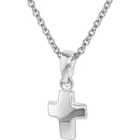 Trendor 35787 Silber Kinder-Halskette mit Kreuz-Anhänger