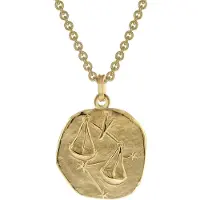 Trendor 39070-10 Waage Sternzeichen Ø 20 mm Herren-Halskette Gold auf Silber