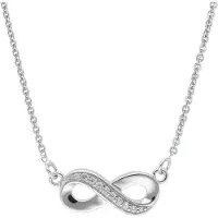 Trendor 68365 Damen-Kette 925 Silber Collier Unendlichkeit