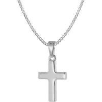 Trendor 39582 Kreuz mit Halskette für Kinder 925 Silber