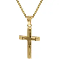 Trendor 35751 Kreuz-Anhänger Gold 333 mit goldplattierter Halskette