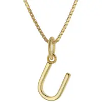 Trendor 15255-U Damen-Kette mit Buchstabe U Anhänger Gold auf Silber 925