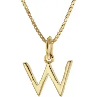 Trendor 15255-W Damen-Kette mit Buchstabe W Anhänger Gold auf Silber 925