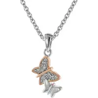 Trendor 08806 Schmetterlinge Anhänger mit Mädchen-Halskette Silber 925