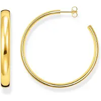 Thomas Sabo Paar Creolen "Chunky groß", gold (gelbgoldfarben), Ohrringe, Damen, 50mm, Silber 925 (recycelt), Paar Creolen