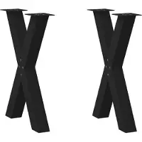 vidaXL Esstischbeine X-Form 2 Stk. Schwarz 60x(72-73) cm Stahl