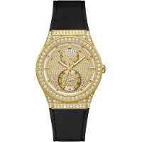 GUESS GW0439L2 Damenuhr Multifunktion Princess Schwarz/Goldfarben