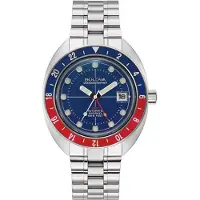 Bulova Uhr 96B405 Automatik blau rot Edelstahl