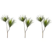 Creativ Green Winterliche Kunstpflanze "Weihnachtsdeko" Zweig benadelt, 3er-Set
