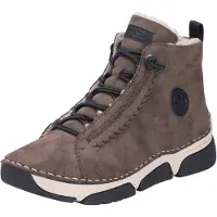 Rieker Damen Schnürboots Stiefelette Warmfutter Ziernaht 45912, Größe:38 EU, Farbe:Braun