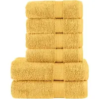 vidaXL 6 Tlg Premium-Handtuch-Set Golden 600 g/m2 100% Baumwolle