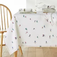 La redoute interieurs Tischdecke Aus Gewaschener Tischdecke Mit Skimotiv