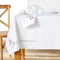 La redoute interieurs Tischdecke Martha, Halbleinen Mit Stickerei