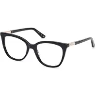GUESS GU50197 Damen-Brille inkl. Gläser Vollrand Eckig Acetat-Gestell 52/17/140, schwarz