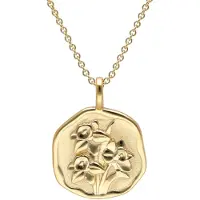 Trendor 68002-03 Halskette mit Monatsblume März 925 Silber Vergoldet