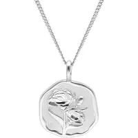 Trendor 68000-01 Halskette mit Monatsblume Januar 925 Silber Rhodiniert