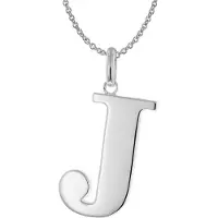 Trendor 41780-J Damen-Kette mit Großem Buchstaben J 925 Silber