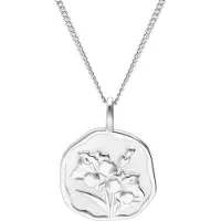 Trendor 68000-08 Halskette mit Monatsblume August 925 Silber Rhodiniert