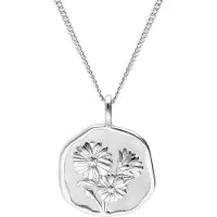 Trendor 68000-04 Halskette mit Monatsblume April 925 Silber Rhodiniert