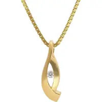 Trendor 15618 Damen-Kette 925 Silber Vergoldet mit Synth. Zirkonia