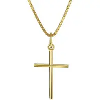 Trendor 08496 Kreuz-Anhänger Gold 333 mit goldplattierter Halskette
