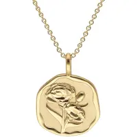 Trendor 68002-01 Halskette mit Monatsblume Januar 925 Silber Vergoldet