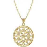 Trendor 15946 Damen-Halskette Mandala 925 Silber Vergoldet