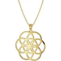 Trendor 15923 Damen Kette mit Anhänger Mandala 925 Silber Vergoldet
