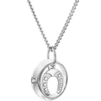 Trendor 68069 Kinder-Halskette Taufkette 925 Silber Taufring mit Hufeisen