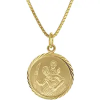 Trendor 41406 Christophorus Anhänger 333 Gold mit vergoldeter Silberkette