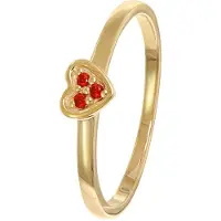 Trendor 41539 Damenring Gold 333/8K Herz Mit Roten Zirkonias
