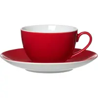 Ritzenhoff & Breker Tasse "Kaffeetasse mit Untertasse Doppio 200 ml", rot, 2 tlg., Porzellan, Trinkgefäße, Tasse
