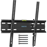 Unyqoos TV-Wandhalterung, neigbar für 23–55 Zoll LED/LCD/OLED/Plasma (flach & curved), max. 45 kg, VESA bis 400×400 mm, schwarz, Stahl, inkl. 5 Kabelbinder