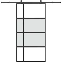 vidaXL Schiebetür mit Beschlag 102,5x205 cm Hartglas und Aluminium