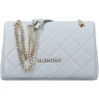 Valentino Elegante graue Damenhandtasche mit Kettentrageriemen und Logo-Details