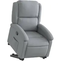 vidaXL Relaxsessel mit Aufstehhilfe Hellgrau Stoff