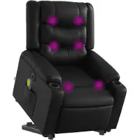 vidaXL Massagesessel mit Aufstehhilfe Elektrisch Schwarz Kunstleder
