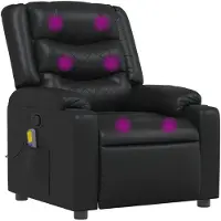 vidaXL Massagesessel Schwarz Kunstleder