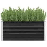 vidaXL - Pflanzgefäß - erhöht - 100x40x45 - cm - verzinkt - Stahl - anthrazit