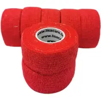 LisaCare latexfreie, kohäsive Fingerpflaster 2,5cm - Rot 7 St Pflaster