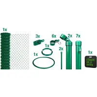 GAH Alberts Maschendrahtzaun ALBERTS, grün (grün, zum einbetonieren), H:80cm, Stahl, Zaunelemente, Maschendrahtzaun, verschiedene Abmessungen, mit oder ohne Bodenhülse
