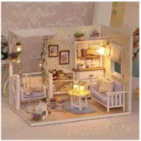 Creative Corner Retro-Modell eines Puppenhauses aus Holz DIY 3013
