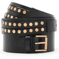 AllSaints Leonie Stud Wide Blt Black/warm Brass Größe: XS | Gürtel Outlet | Damen | Schwarz